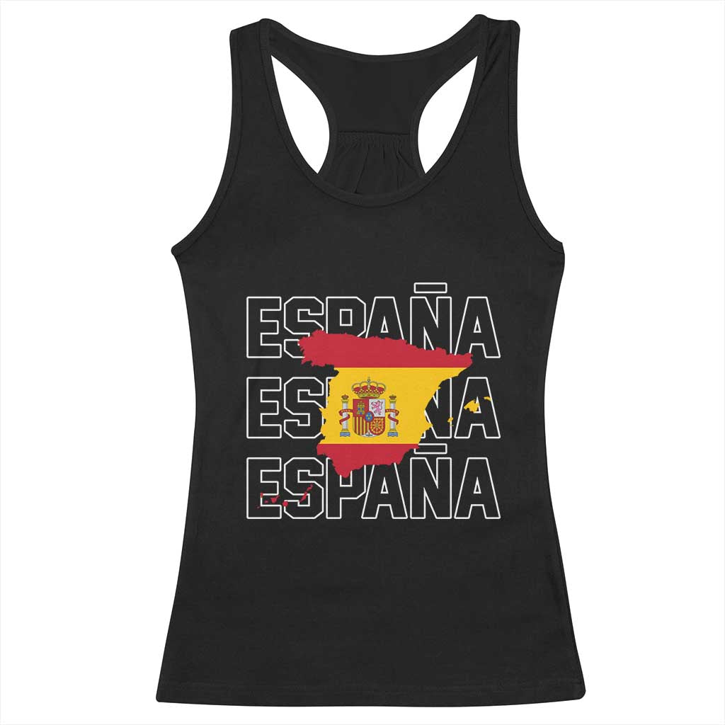 Espana Spain Map Pride Spanish Flag Racerback Tank Top TS14 Black Print Your Wear