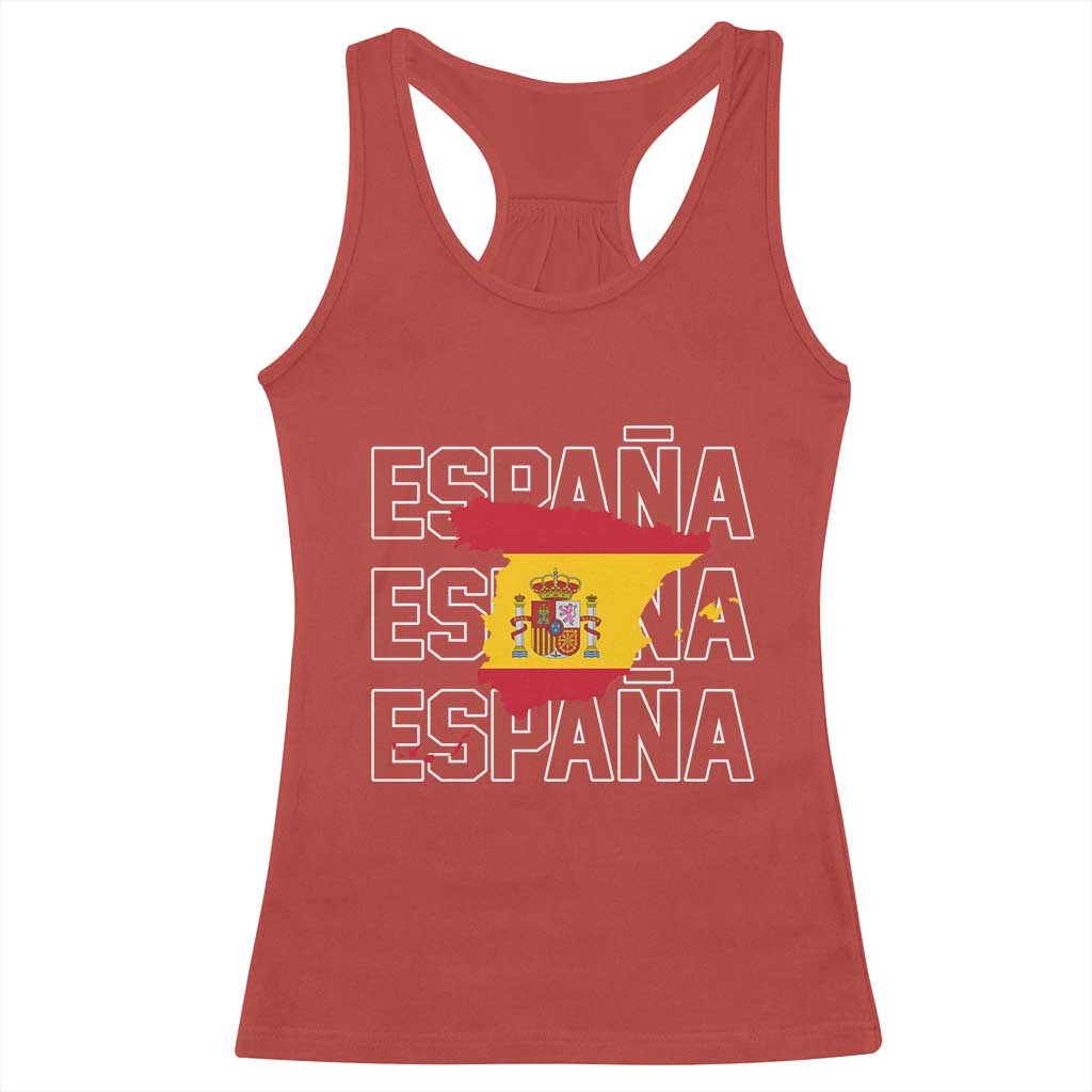 Espana Spain Map Pride Spanish Flag Racerback Tank Top TS14 Red Print Your Wear
