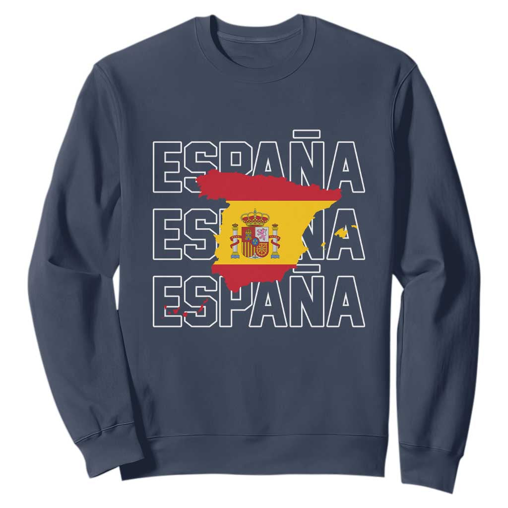 Espana Spain Map Pride Spanish Flag Sweatshirt TS14 Navy Print Your Wear