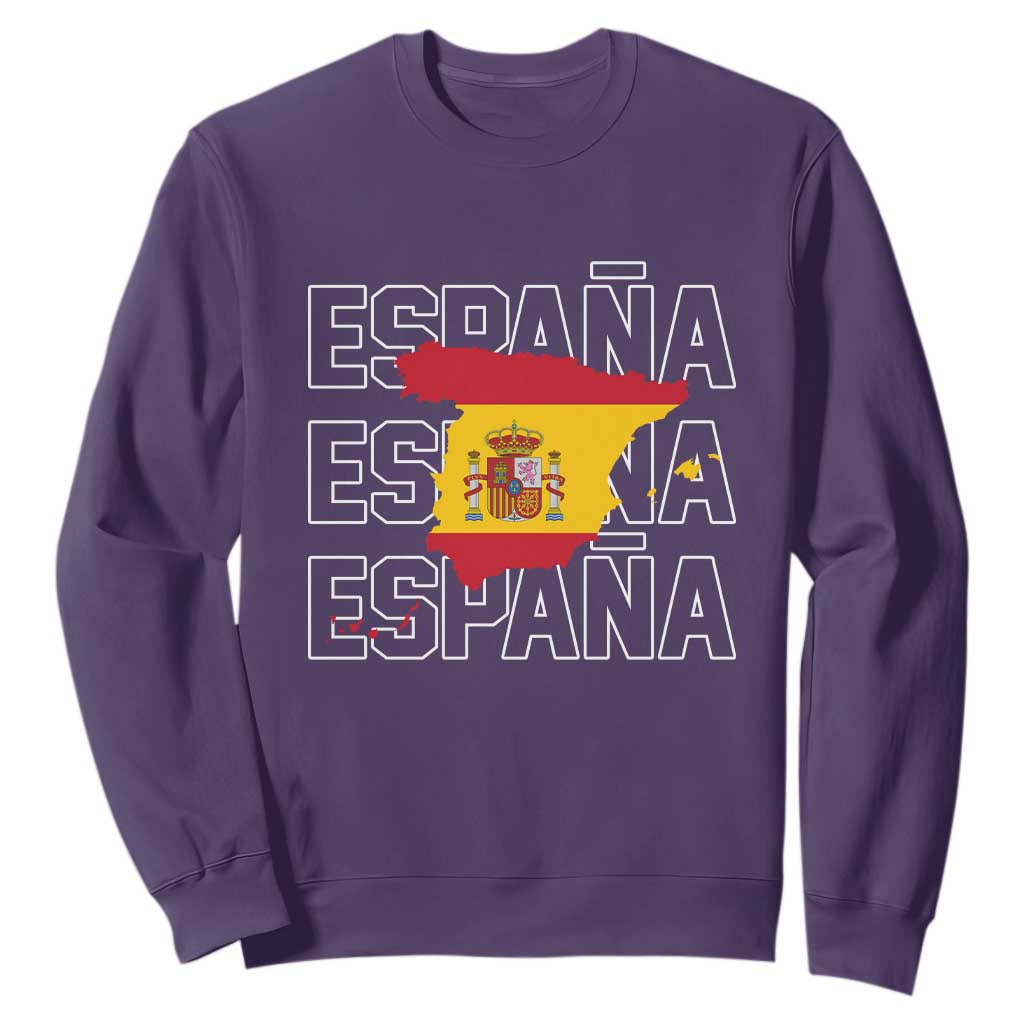 Espana Spain Map Pride Spanish Flag Sweatshirt TS14 Purple Print Your Wear
