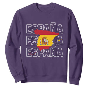 Espana Spain Map Pride Spanish Flag Sweatshirt TS14 Purple Print Your Wear