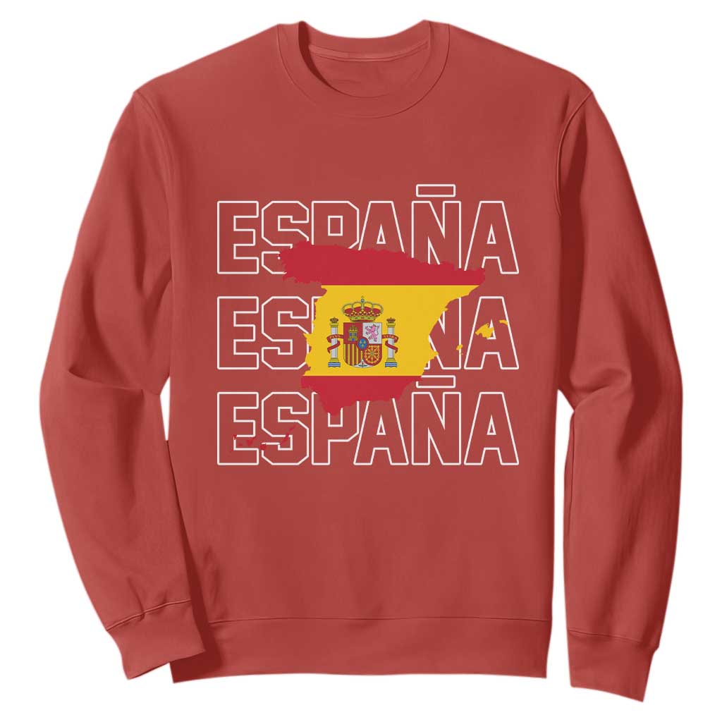 Espana Spain Map Pride Spanish Flag Sweatshirt TS14 Red Print Your Wear