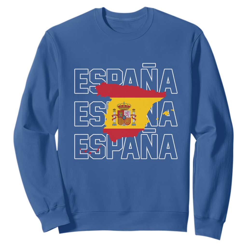 Espana Spain Map Pride Spanish Flag Sweatshirt TS14 Royal Blue Print Your Wear