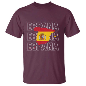 Espana Spain Map Pride Spanish Flag T Shirt TS14 Maroon Print Your Wear