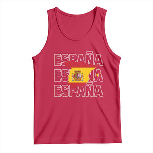 Espana Spain Map Pride Spanish Flag Tank Top TS14 Red Print Your Wear