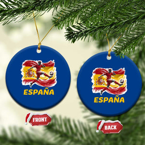 Spain Espana Soccer Football Fan Spanish Flag Ceramic Ornament TS14 1pc Blue Print Your Wear