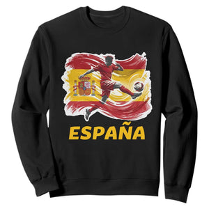 Spain Espana Soccer Football Fan Spanish Flag Sweatshirt TS14 Black Print Your Wear