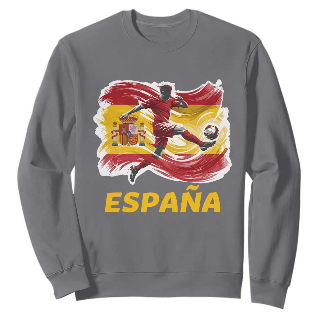 Spain Espana Soccer Football Fan Spanish Flag Sweatshirt TS14 Charcoal Print Your Wear