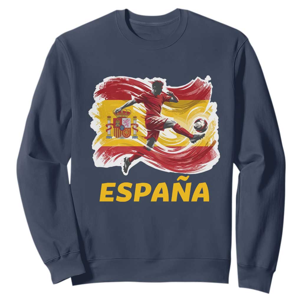 Spain Espana Soccer Football Fan Spanish Flag Sweatshirt TS14 Navy Print Your Wear