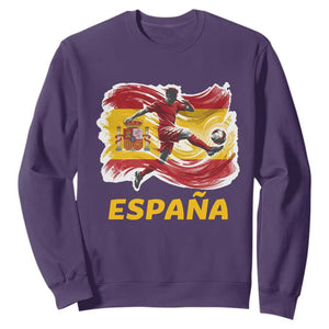 Spain Espana Soccer Football Fan Spanish Flag Sweatshirt TS14 Purple Print Your Wear