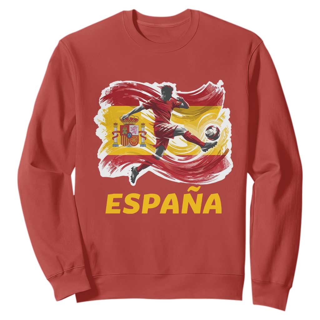 Spain Espana Soccer Football Fan Spanish Flag Sweatshirt TS14 Red Print Your Wear