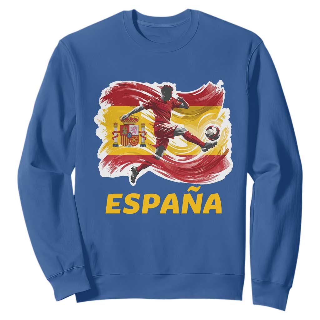 Spain Espana Soccer Football Fan Spanish Flag Sweatshirt TS14 Royal Blue Print Your Wear