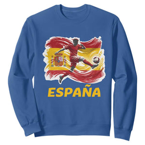 Spain Espana Soccer Football Fan Spanish Flag Sweatshirt TS14 Royal Blue Print Your Wear
