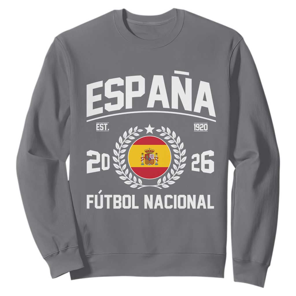 Spain 2026 Soccer Football Fan Spanish Flag Sweatshirt TS14 Charcoal Print Your Wear