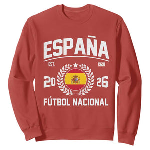Spain 2026 Soccer Football Fan Spanish Flag Sweatshirt TS14 Red Print Your Wear