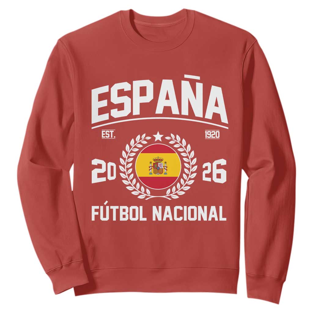 Spain 2026 Soccer Football Fan Spanish Flag Sweatshirt TS14 Red Print Your Wear