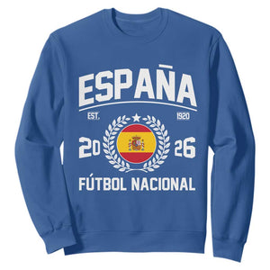 Spain 2026 Soccer Football Fan Spanish Flag Sweatshirt TS14 Royal Blue Print Your Wear