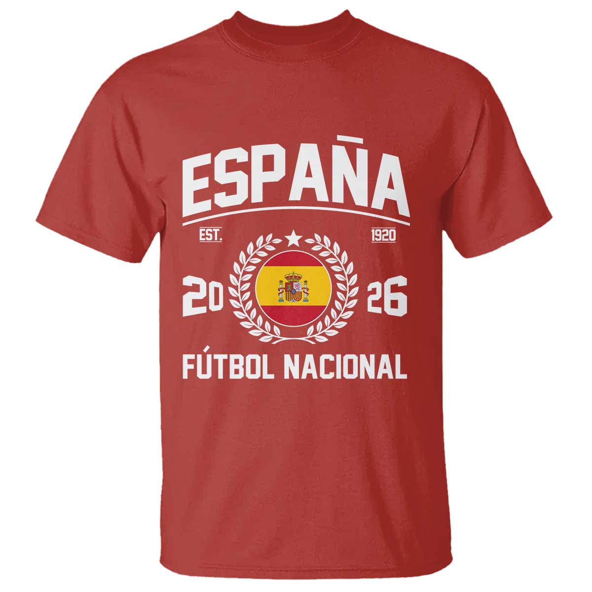 Spain 2026 Soccer Football Fan Spanish Flag T Shirt TS14 Red Print Your Wear