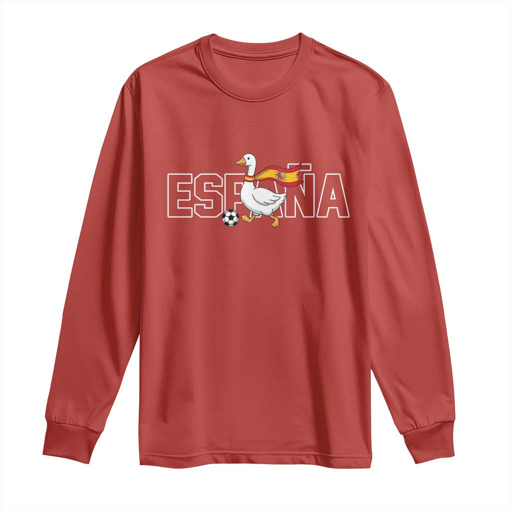 Espana Spain Soccer Football Long Sleeve Shirt Silly Goose Spanish Flag Fan Supporter TS14 Red Print Your Wear