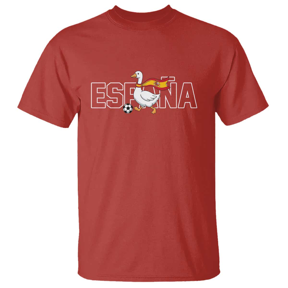 Espana Spain Soccer Football T Shirt Silly Goose Spanish Flag Fan Supporter TS14 Red Print Your Wear