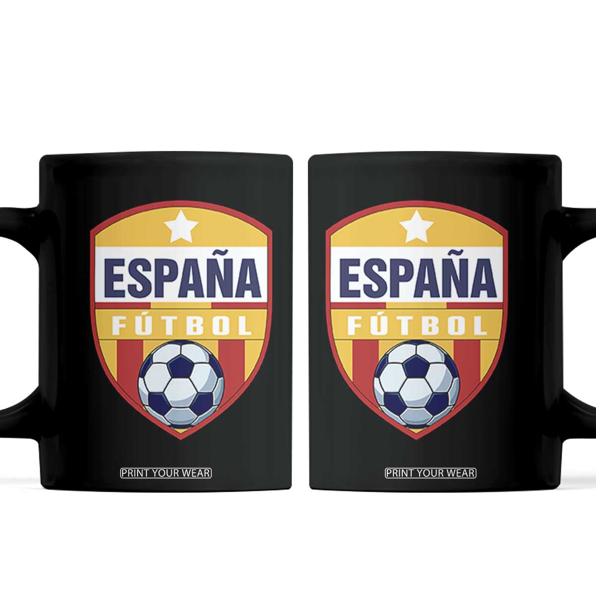 Espana Spain Soccer Football Fan Spanish Flag Coffee Mug TS14 Black Print Your Wear