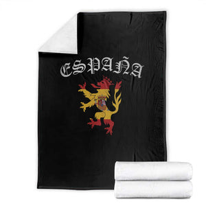 Espana Spain Lion Spanish Flag Spaniard Pride Throw Blanket TS14 Black Print Your Wear
