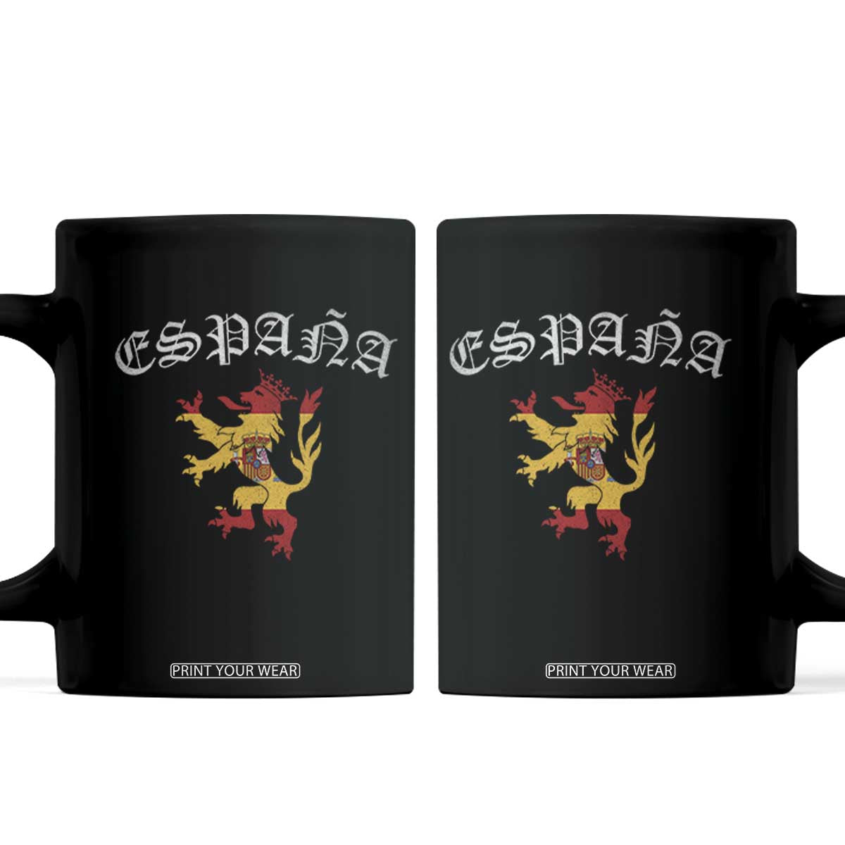 Espana Spain Lion Spanish Flag Spaniard Pride Coffee Mug TS14 Black Print Your Wear