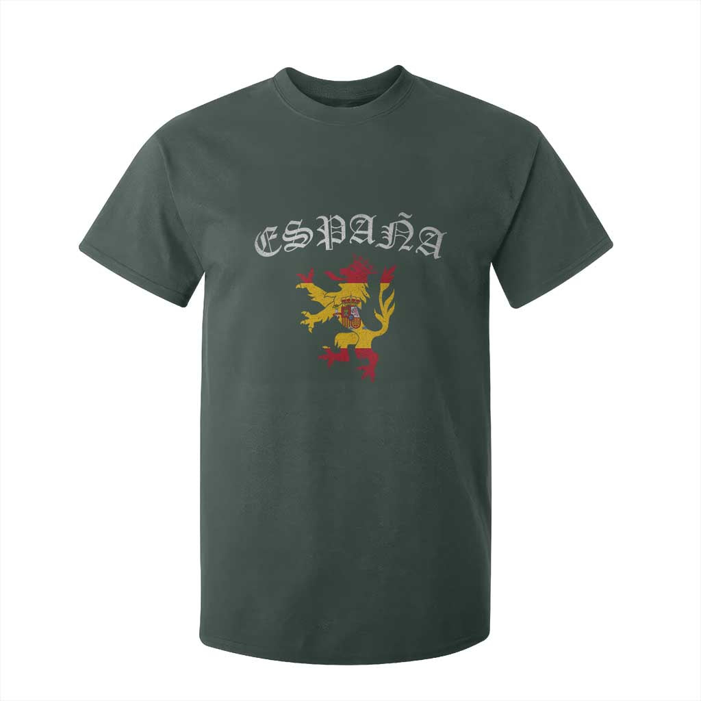 Espana Spain Lion Spanish Flag Spaniard Pride T Shirt For Kid TS14 Dark Forest Green Print Your Wear