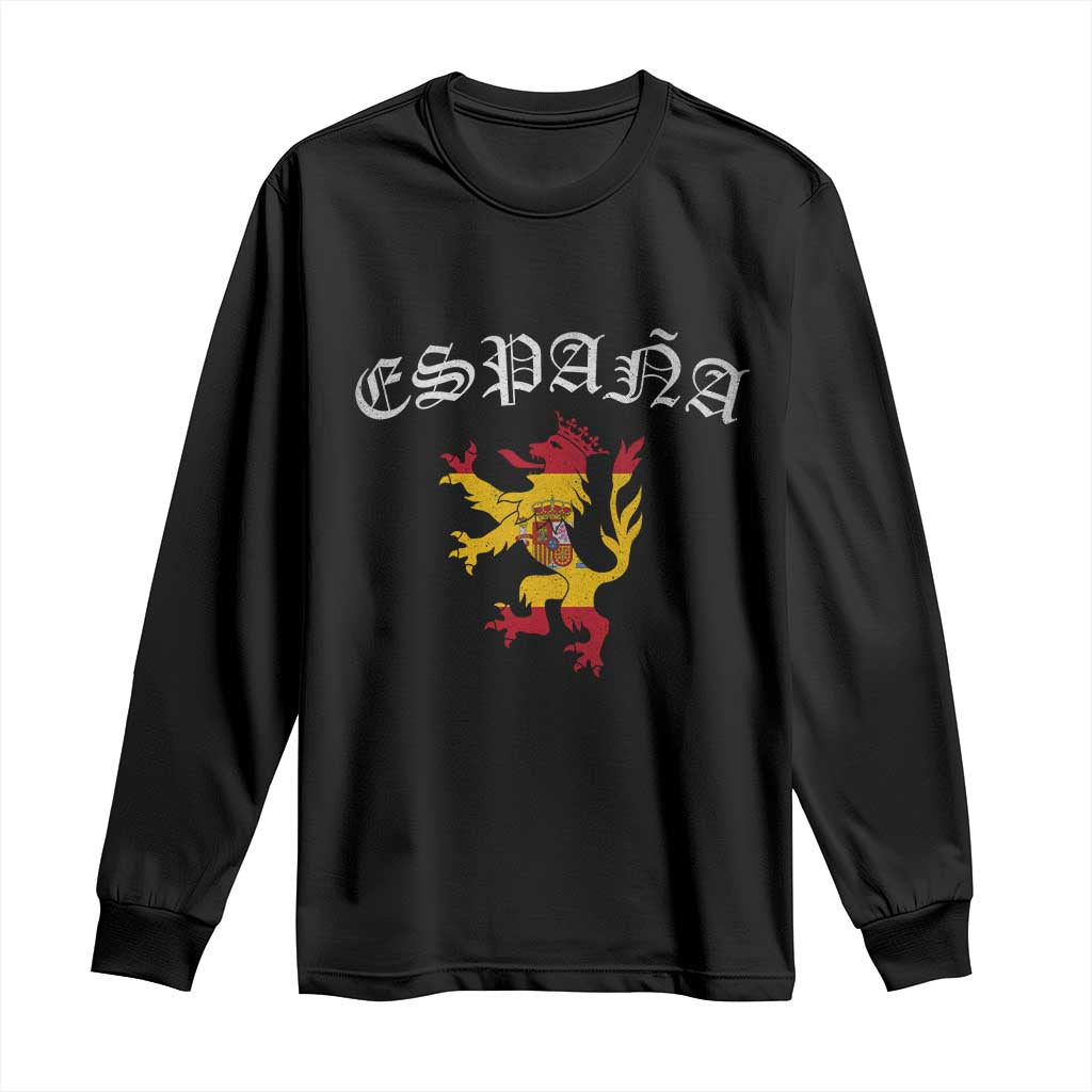 Espana Spain Lion Spanish Flag Spaniard Pride Long Sleeve Shirt TS14 Black Print Your Wear