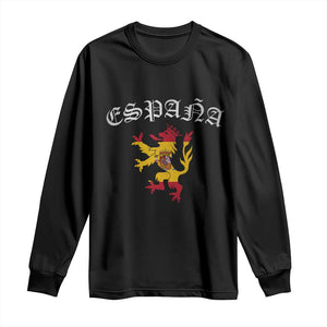 Espana Spain Lion Spanish Flag Spaniard Pride Long Sleeve Shirt TS14 Black Print Your Wear