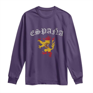 Espana Spain Lion Spanish Flag Spaniard Pride Long Sleeve Shirt TS14 Purple Print Your Wear