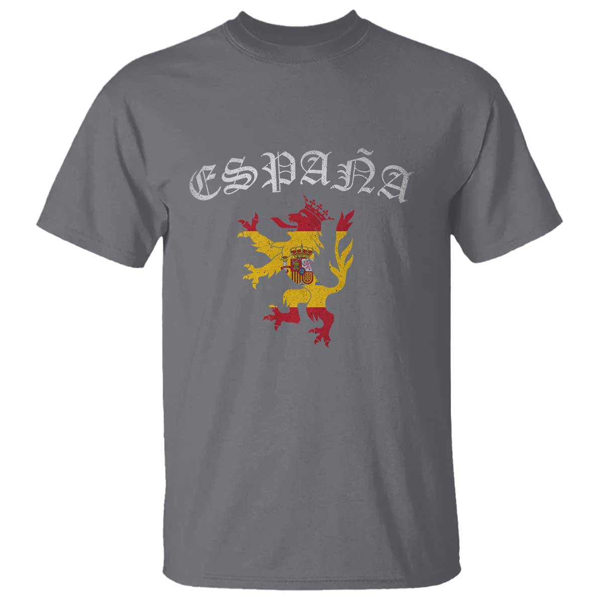 Espana Spain Lion Spanish Flag Spaniard Pride T Shirt TS14 Charcoal Print Your Wear