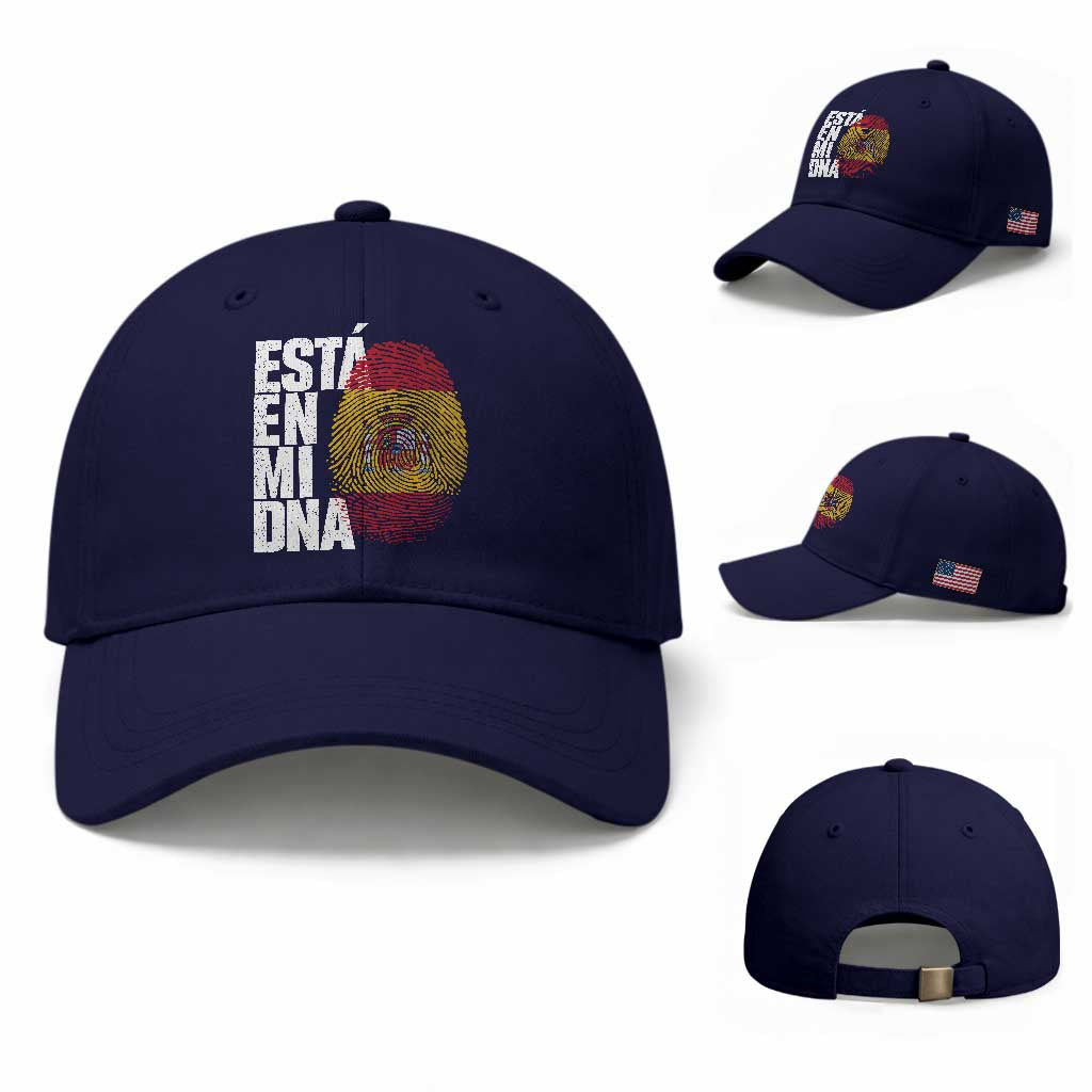 It's in My DNA Espana Spain Spanish Flag Pride Baseball Cap TS14 Baseball Cap Universal Fit Dark Blue Print Your Wear