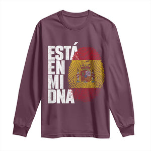 It's in My DNA Espana Spain Spanish Flag Pride Long Sleeve Shirt TS14 Maroon Print Your Wear