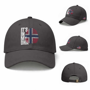 It's in My DNA Norway Norwegian Flag Pride Baseball Cap TS14 Baseball Cap Universal Fit Dark Gray Print Your Wear