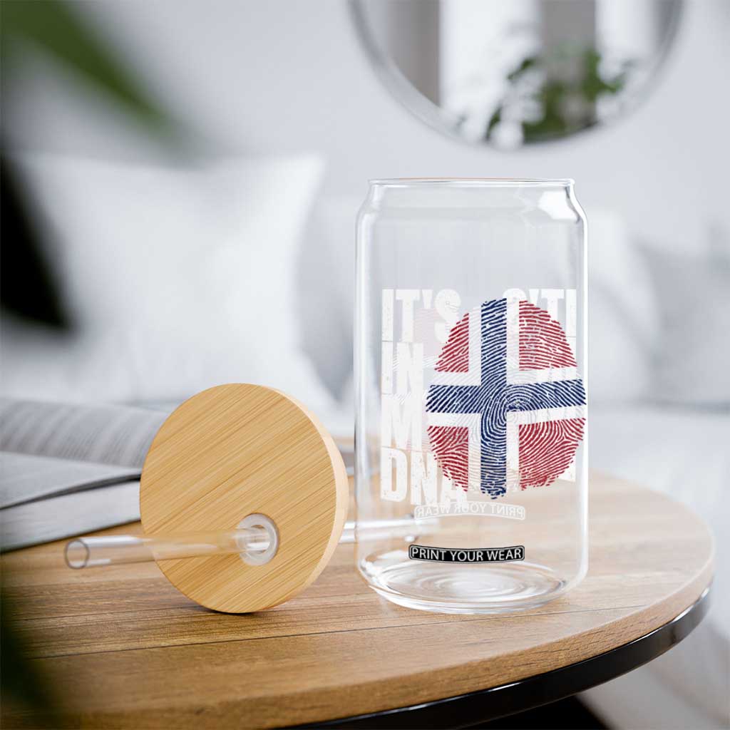 It's in My DNA Norway Norwegian Flag Pride Glass Can TS14 Print Your Wear