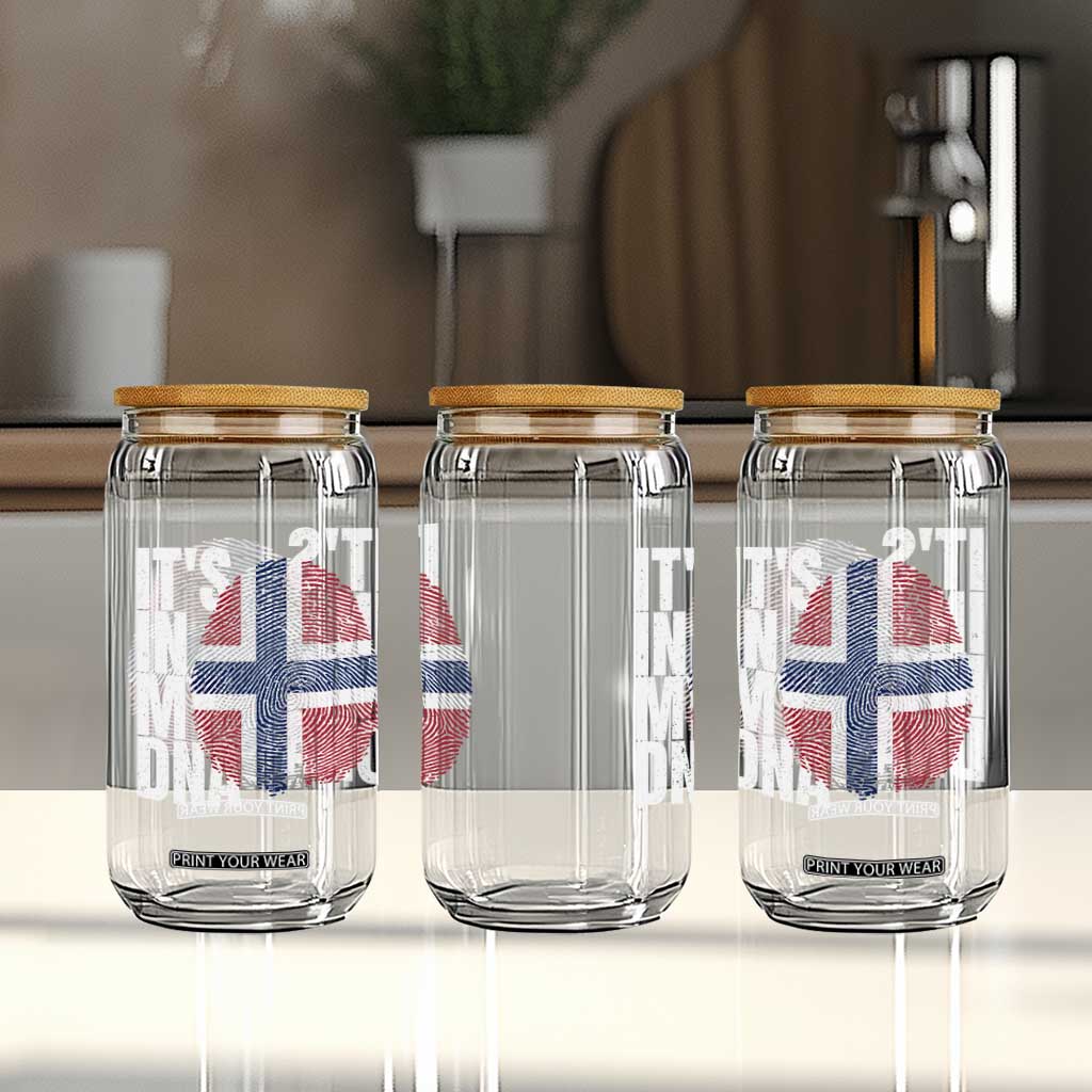 It's in My DNA Norway Norwegian Flag Pride Glass Can TS14 Print Your Wear