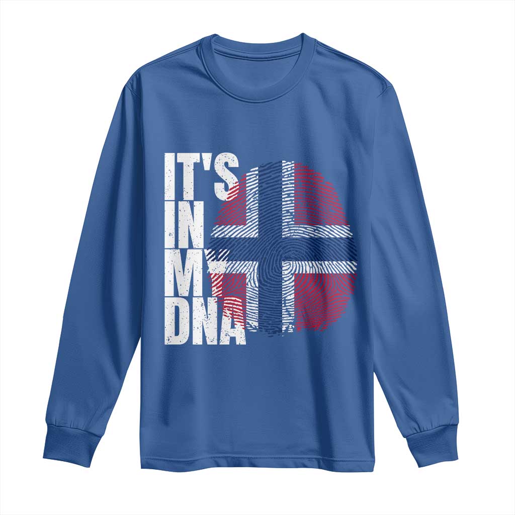 It's in My DNA Norway Norwegian Flag Pride Long Sleeve Shirt TS14 Royal Blue Print Your Wear