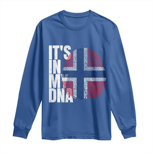 It's in My DNA Norway Norwegian Flag Pride Long Sleeve Shirt TS14 Royal Blue Print Your Wear