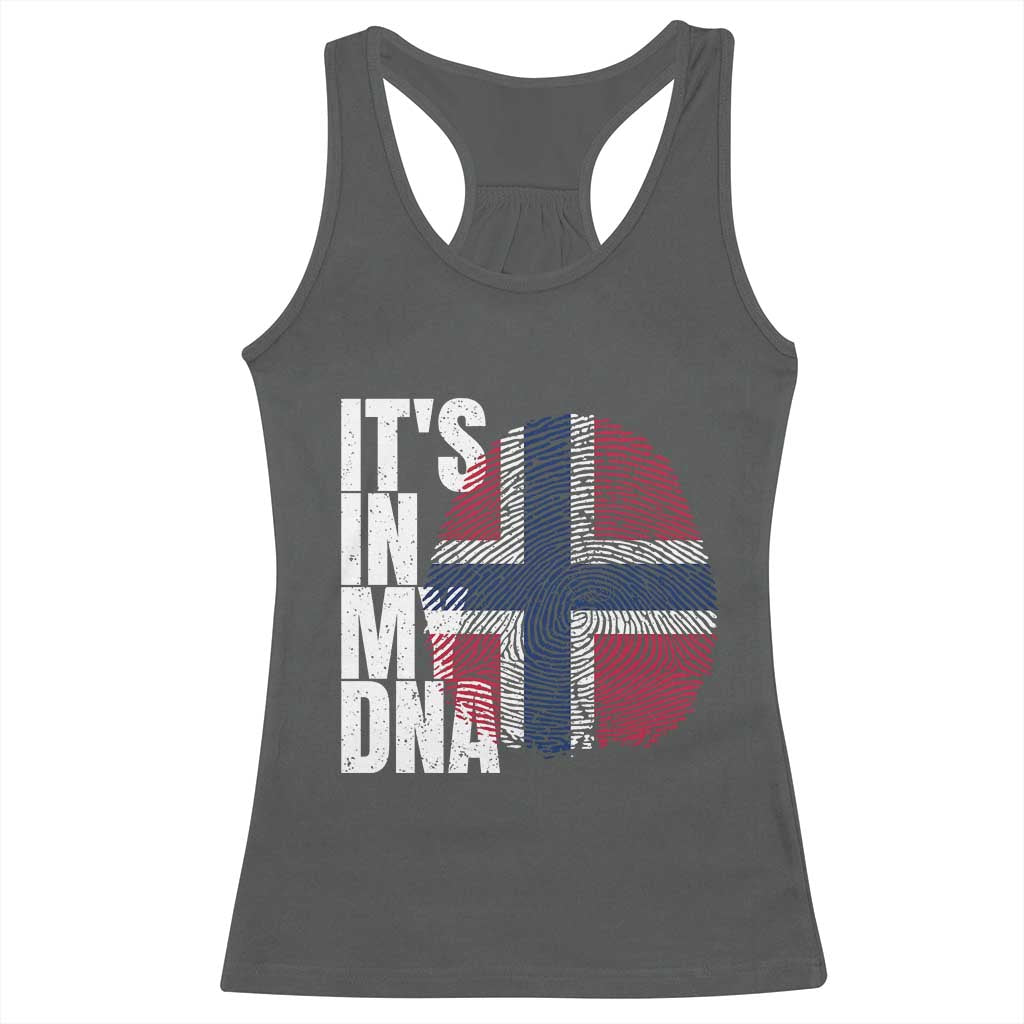 It's in My DNA Norway Norwegian Flag Pride Racerback Tank Top TS14 Dark Heather Print Your Wear