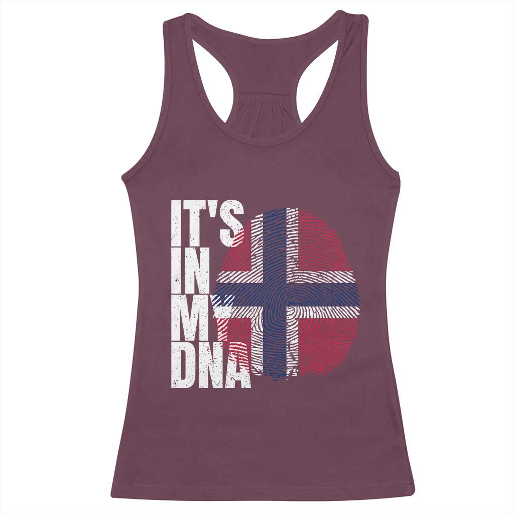 It's in My DNA Norway Norwegian Flag Pride Racerback Tank Top TS14 Maroon Print Your Wear