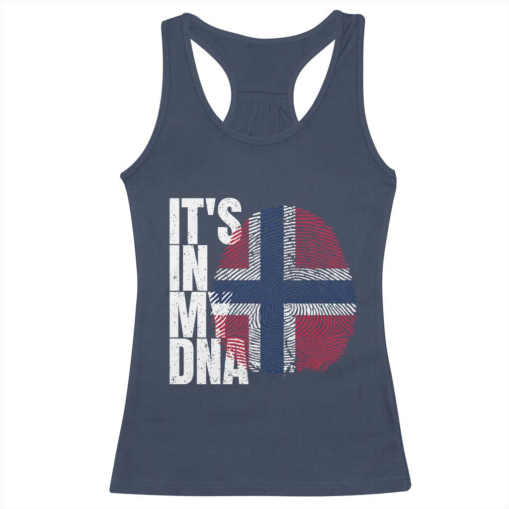 It's in My DNA Norway Norwegian Flag Pride Racerback Tank Top TS14 Navy Print Your Wear