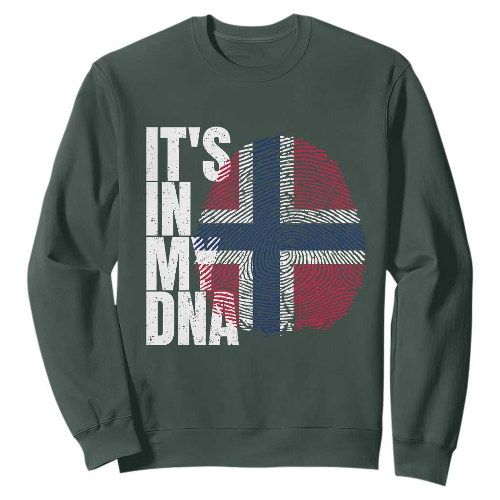 It's in My DNA Norway Norwegian Flag Pride Sweatshirt TS14 Dark Forest Green Print Your Wear