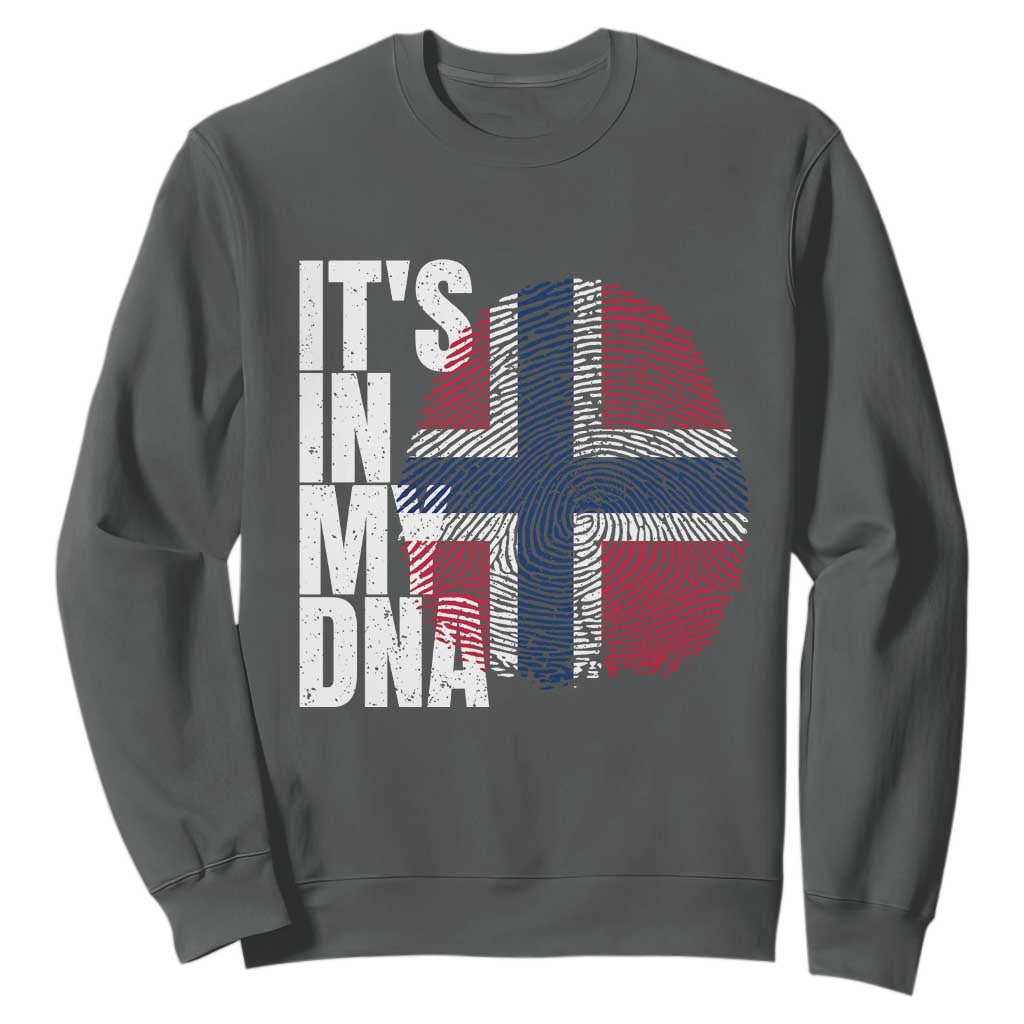 It's in My DNA Norway Norwegian Flag Pride Sweatshirt TS14 Dark Heather Print Your Wear