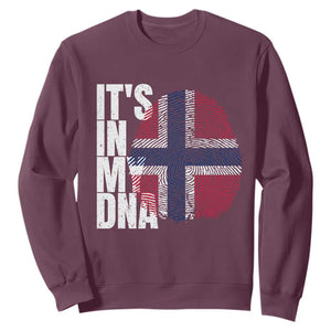 It's in My DNA Norway Norwegian Flag Pride Sweatshirt TS14 Maroon Print Your Wear