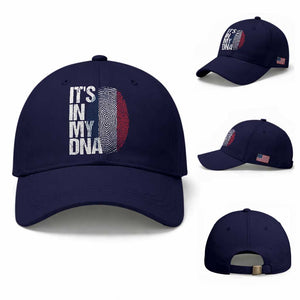 It's in My DNA France French Flag Baseball Cap TS14 Baseball Cap Universal Fit Dark Blue Print Your Wear