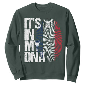 It's in My DNA France French Flag Sweatshirt TS14 Dark Forest Green Print Your Wear