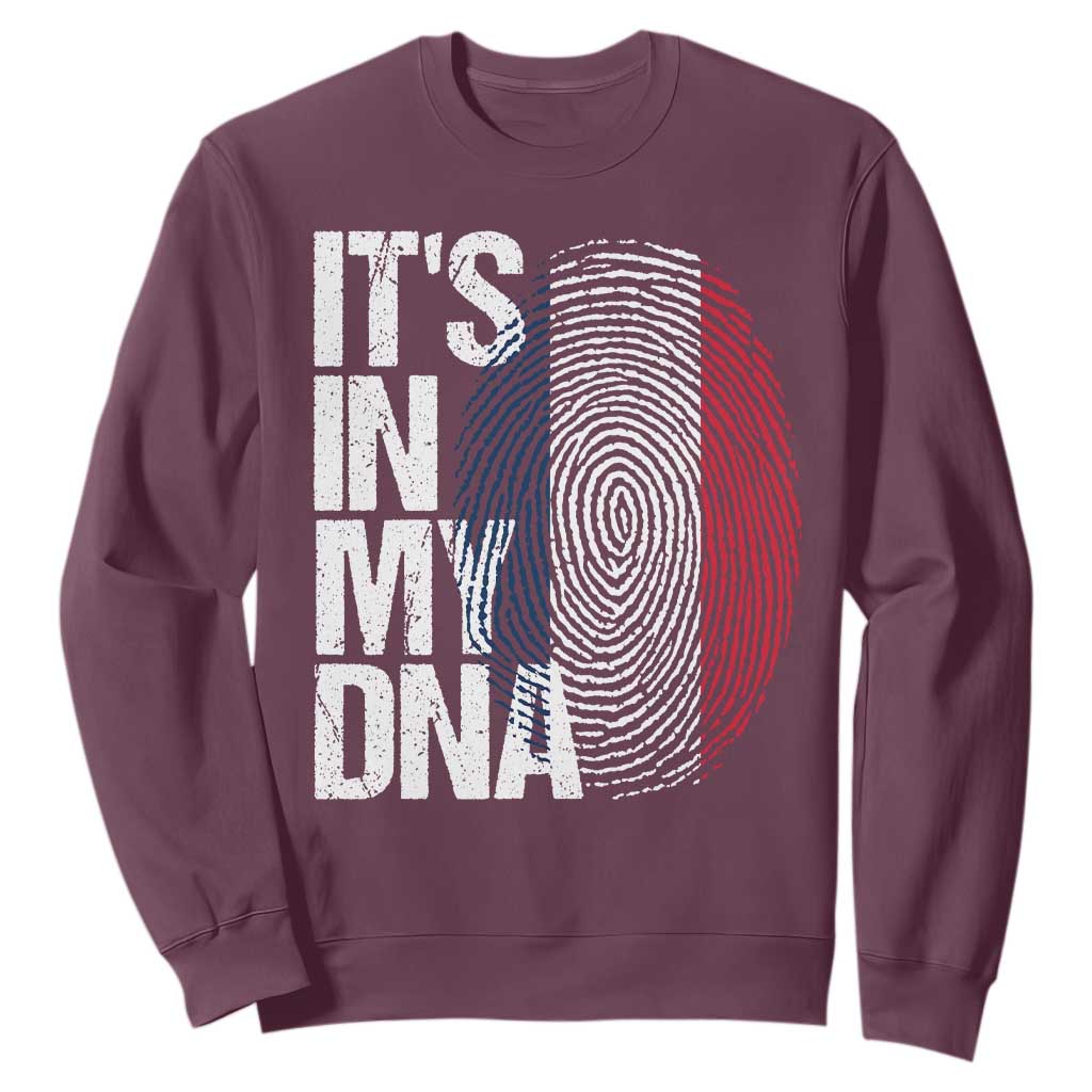 It's in My DNA France French Flag Sweatshirt TS14 Maroon Print Your Wear