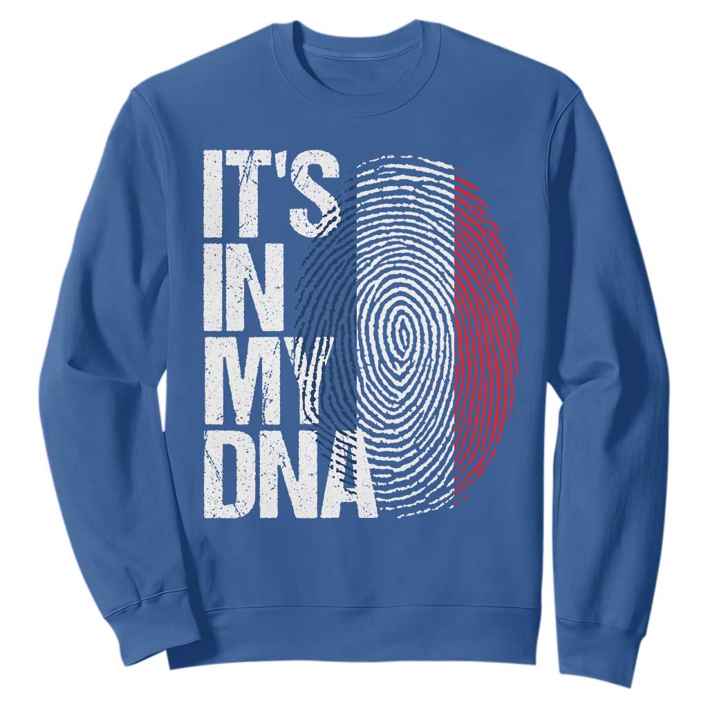 It's in My DNA France French Flag Sweatshirt TS14 Royal Blue Print Your Wear