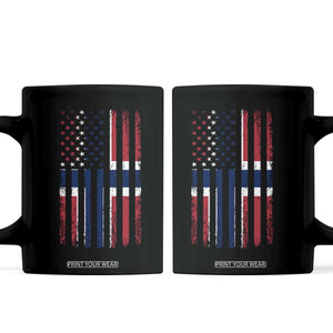 Norwegian Roots Half American Flag USA Norway Pride Coffee Mug TS14 Black Print Your Wear